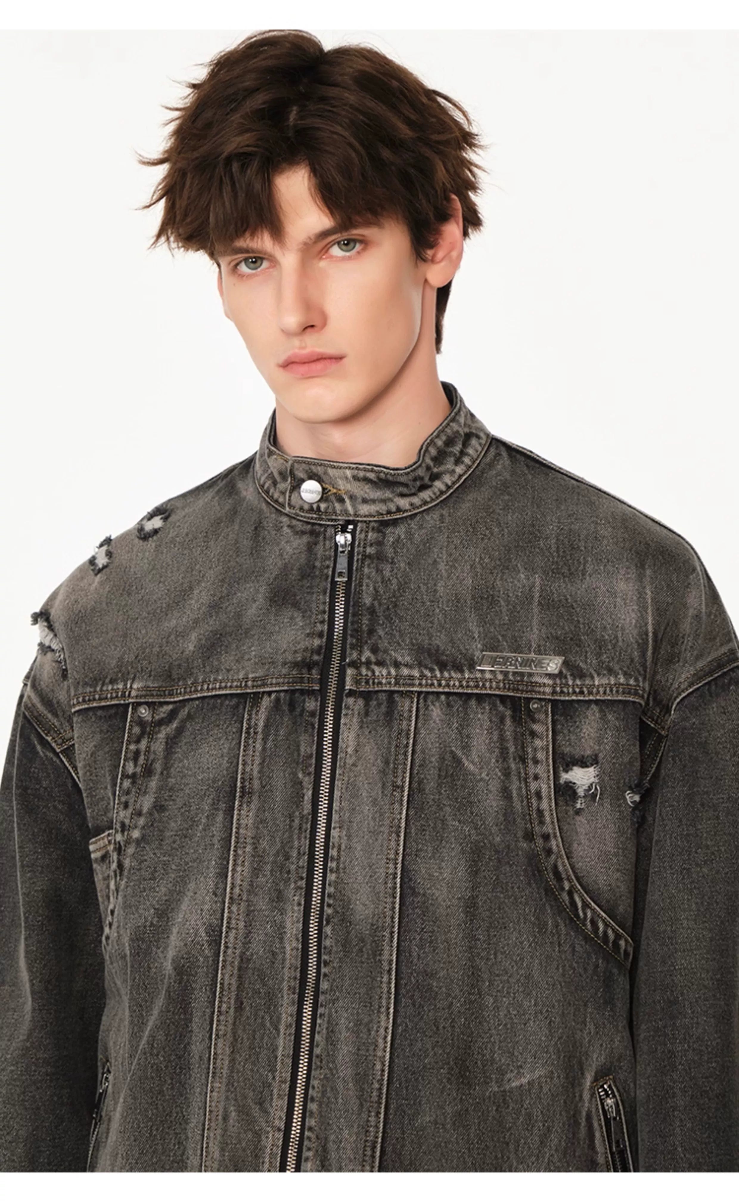 American high street cleanfit flip-flop denim jacket SIN0990