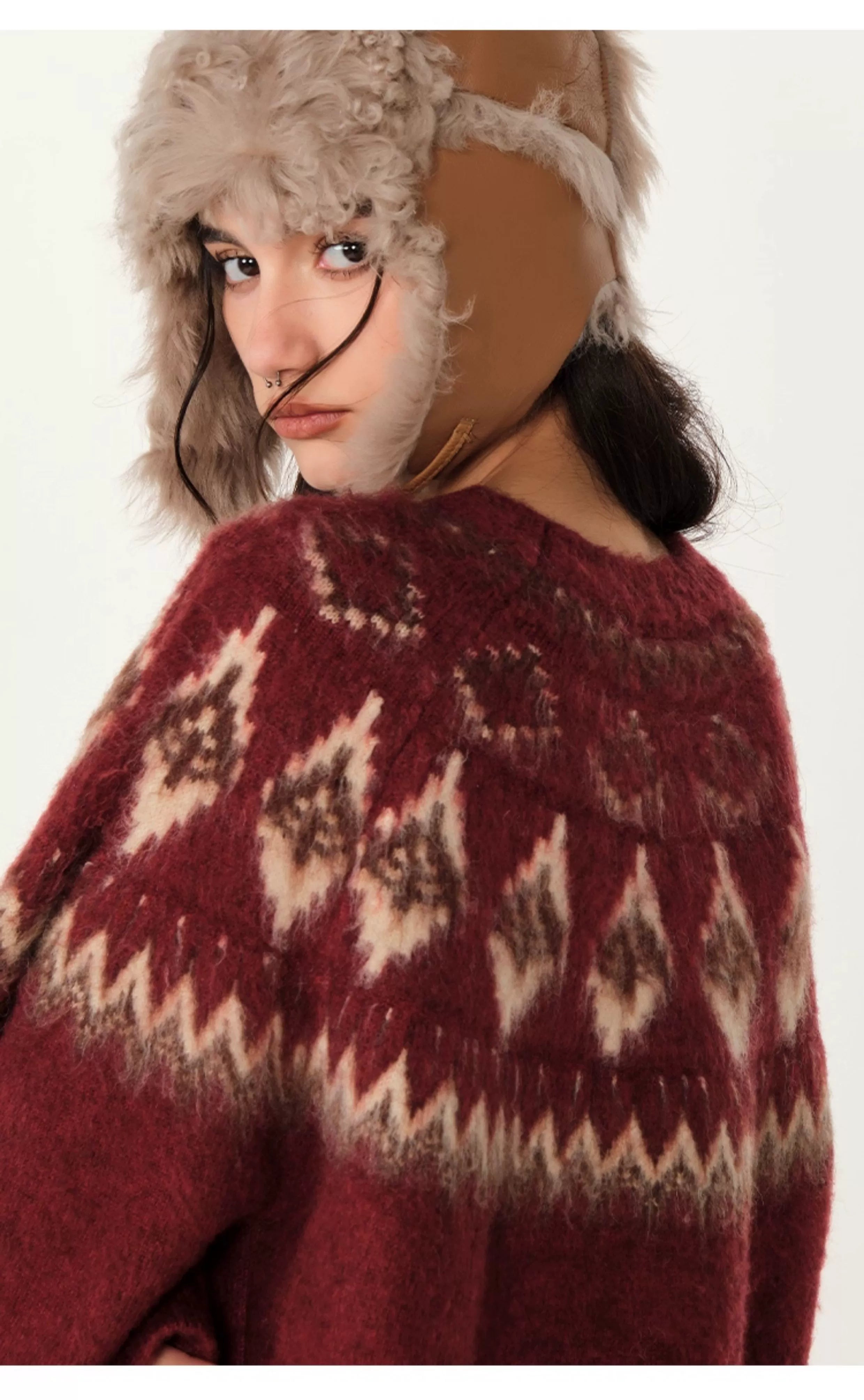 빈티지 자카드 스웨터 커플 스웨터 SIN0996 