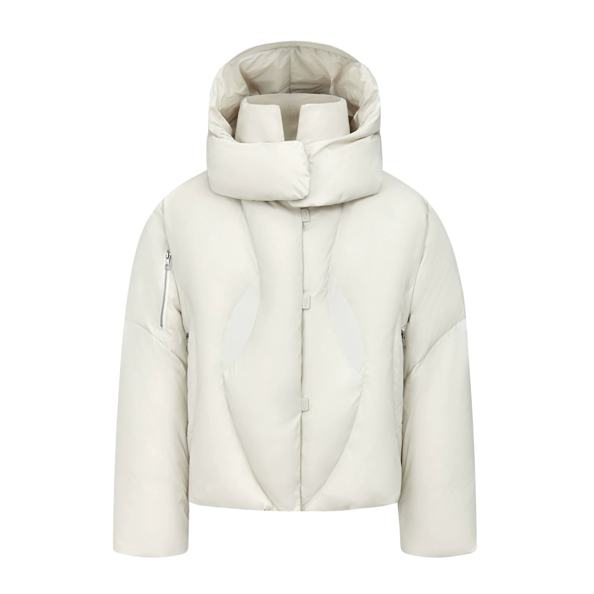 White duck down jacket deconstruction design removable hat bread jacket warm windproof down jacket men