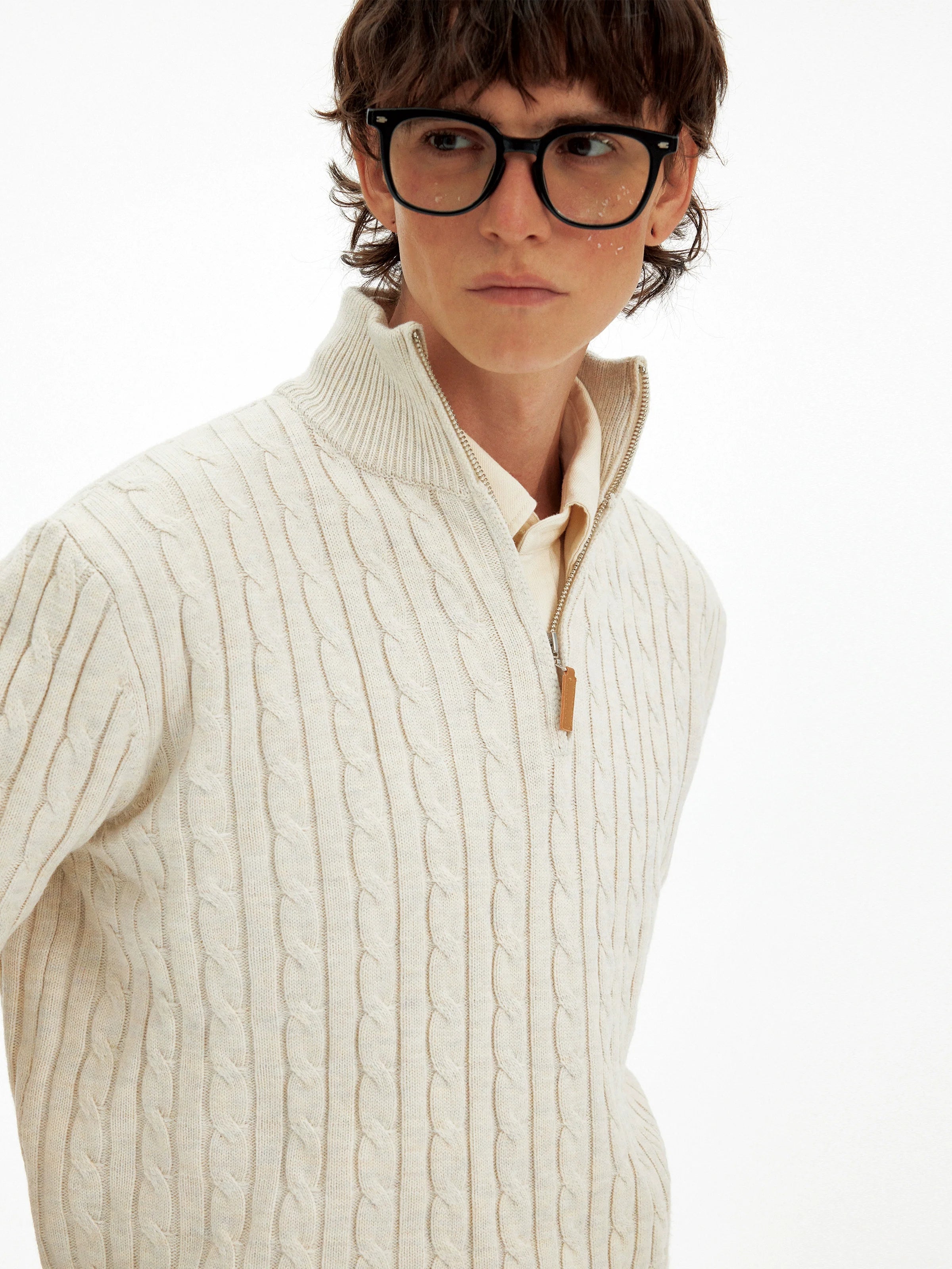 미국 레트로 스타일의 트위스트 하프 지퍼 스웨터, 남녀 공용, 가을/겨울 캐주얼, 느긋한 바람에 어울리는 부드럽고 윤기 있는 니트 스웨터, 트렌디한 디자인 