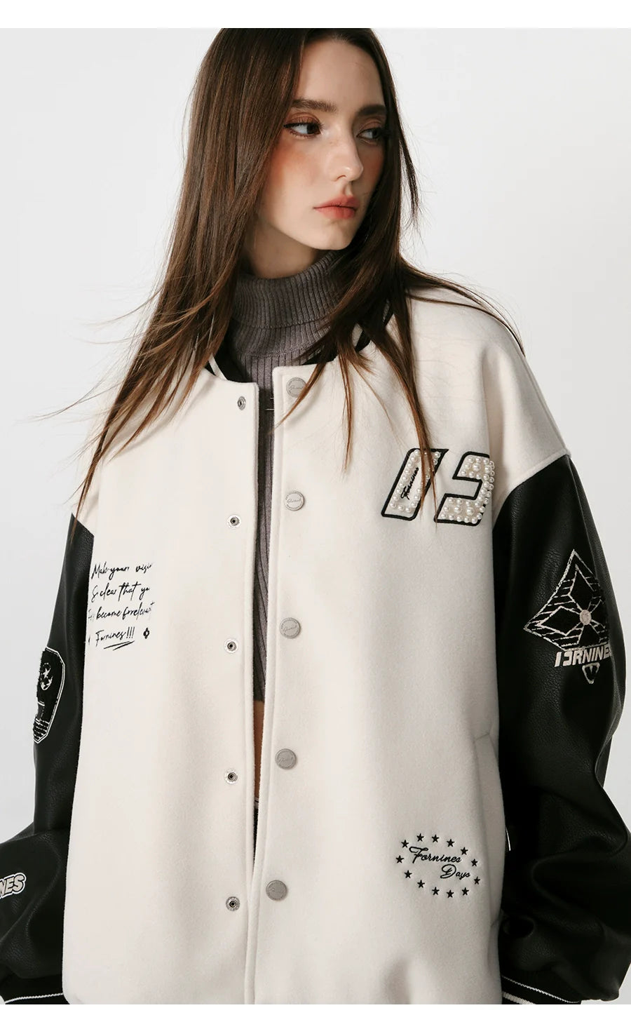 자수 장식 빈티지 야구 재킷 SIN0995 