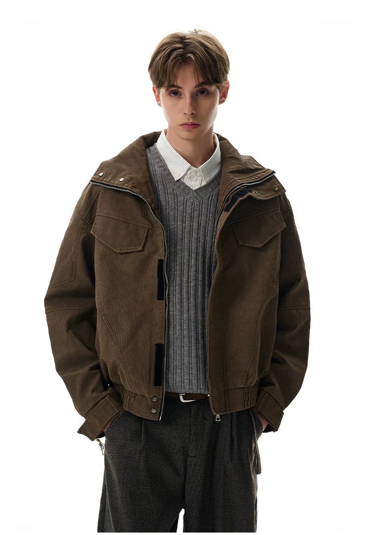 Vintage cleanfit deconstructed cut turtleneck jacket SIN0966