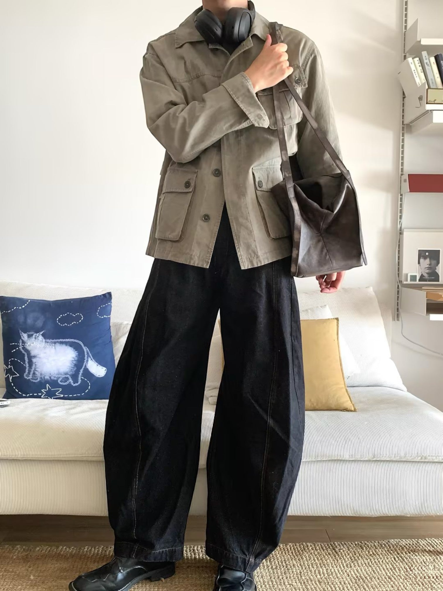 [ROGIC] BAGGY TWISTED CUT TROUSERS st5028