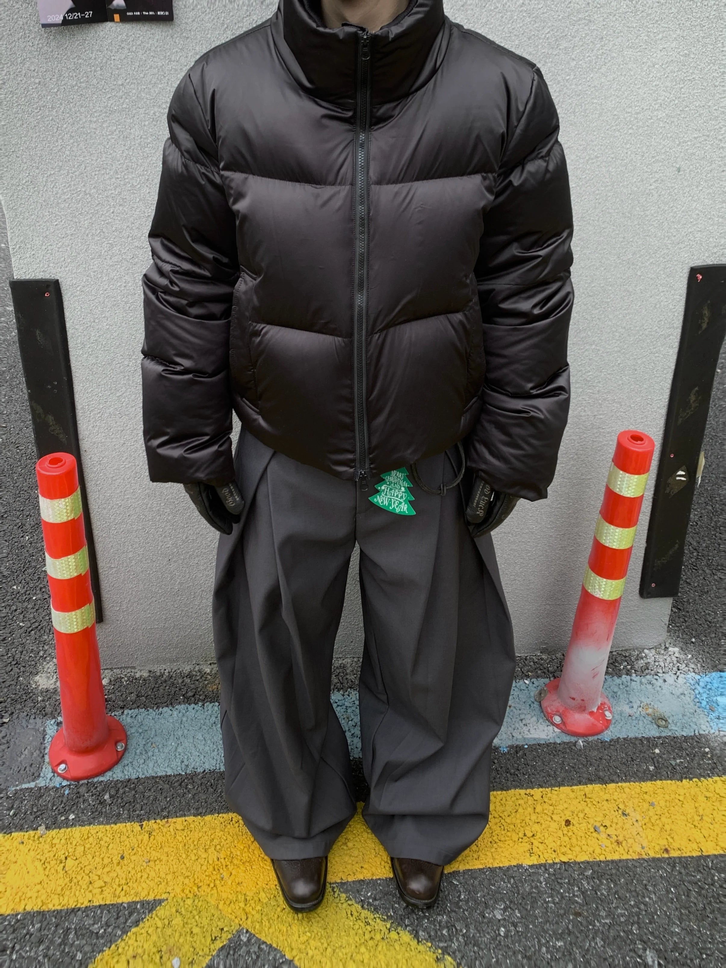 Daunenjacke mit Stehkragen, kurzem, weitem, kastenförmigem Schnitt und Satin-Glanz, Modell „Blue Light“ und „Doug“, mit 90 weißen Entendaunen 