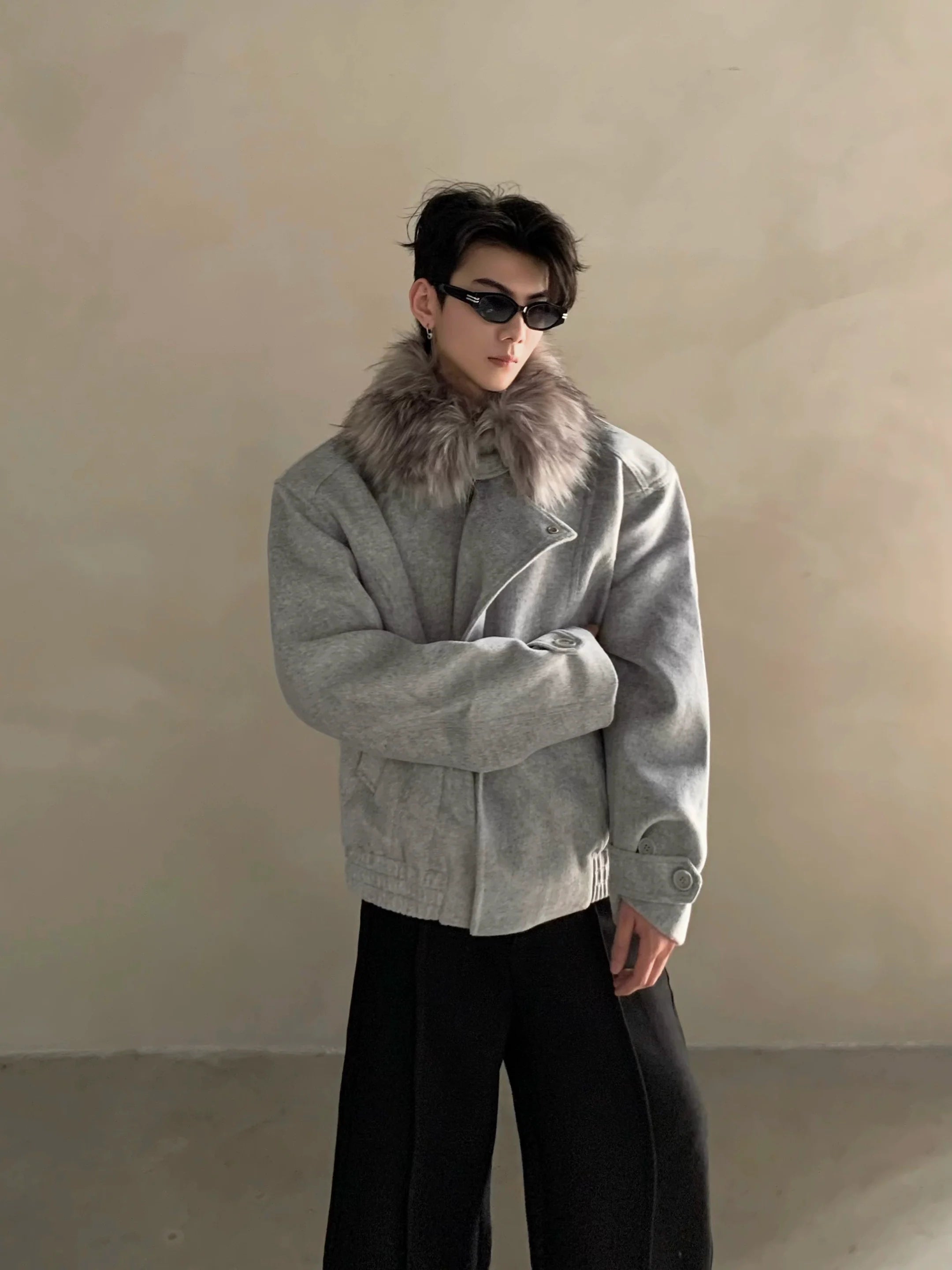 Winter American retro sweater cotton-padded coat men's thickened warm hooded jacket high-end cotton clothes tide