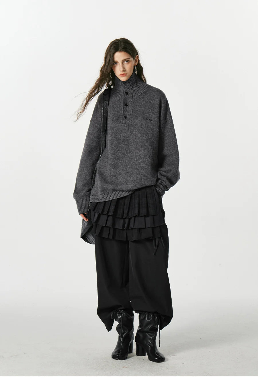 Warm turtleneck sweater men's embroidery lazy couple outfit SIN0801