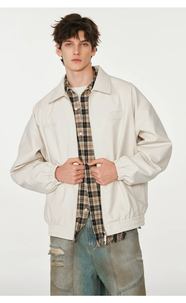 American cleanfit embossed double zipper biker jacket SIN0989