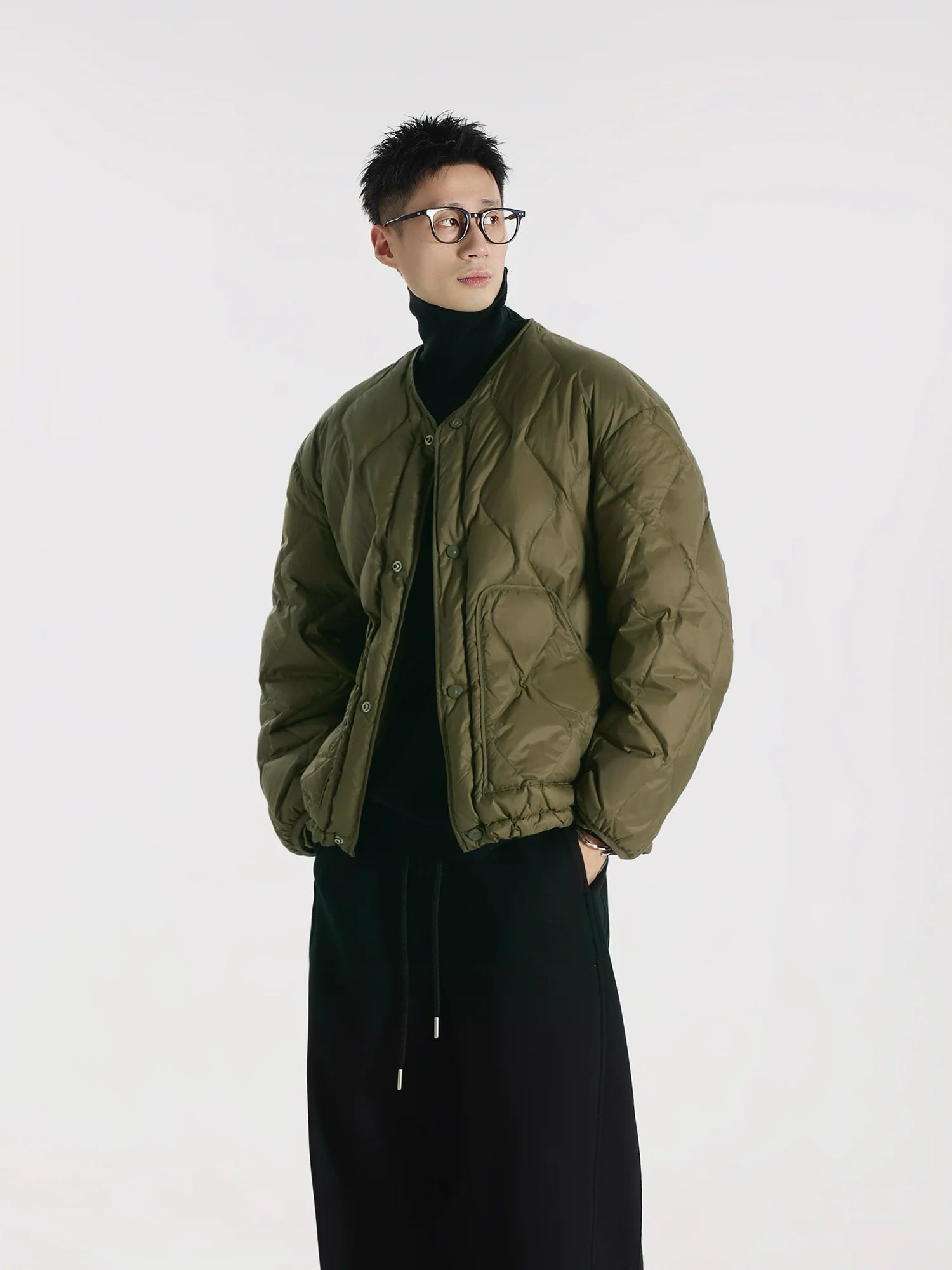 Zero load 90 new national standard white duck down water wave seam collarless jacket light down jacket