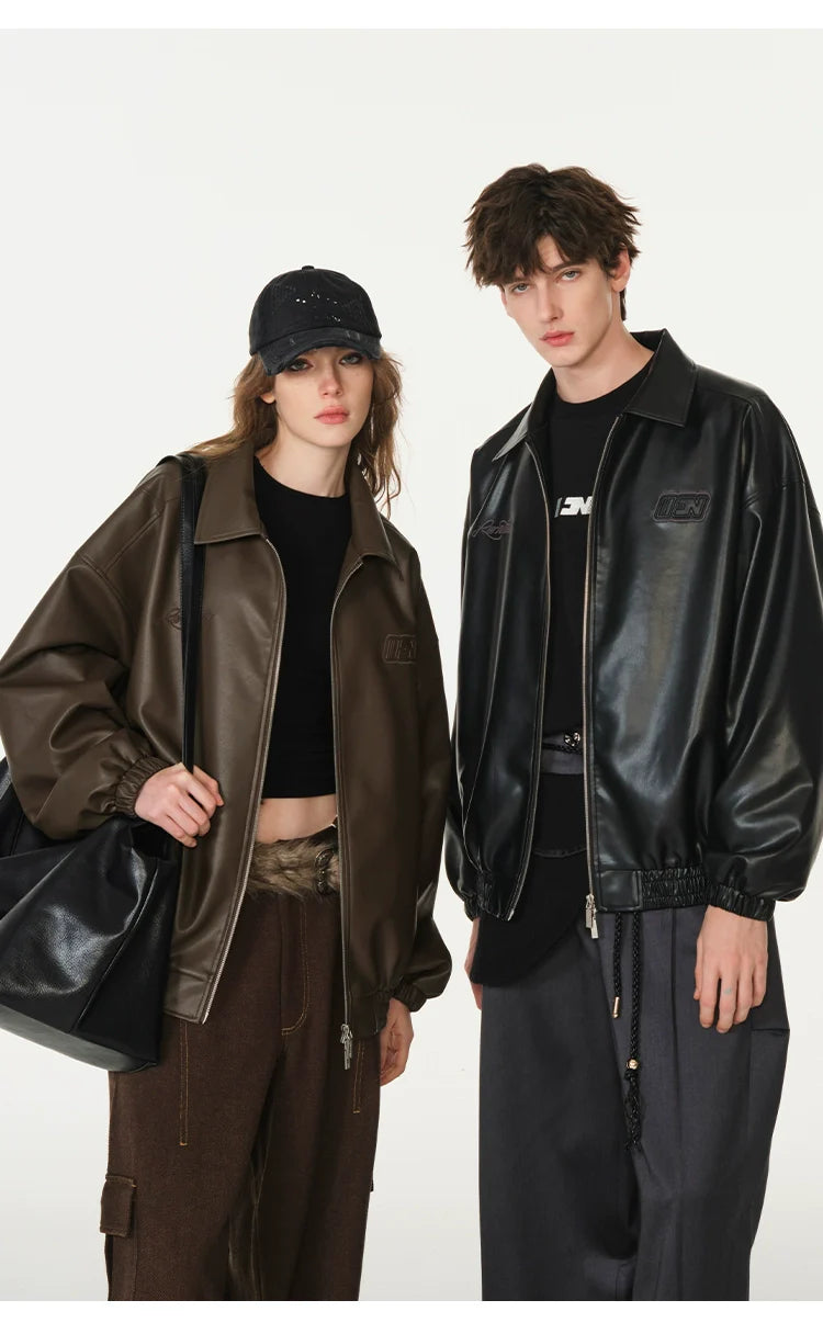 American cleanfit embossed double zipper biker jacket SIN0989