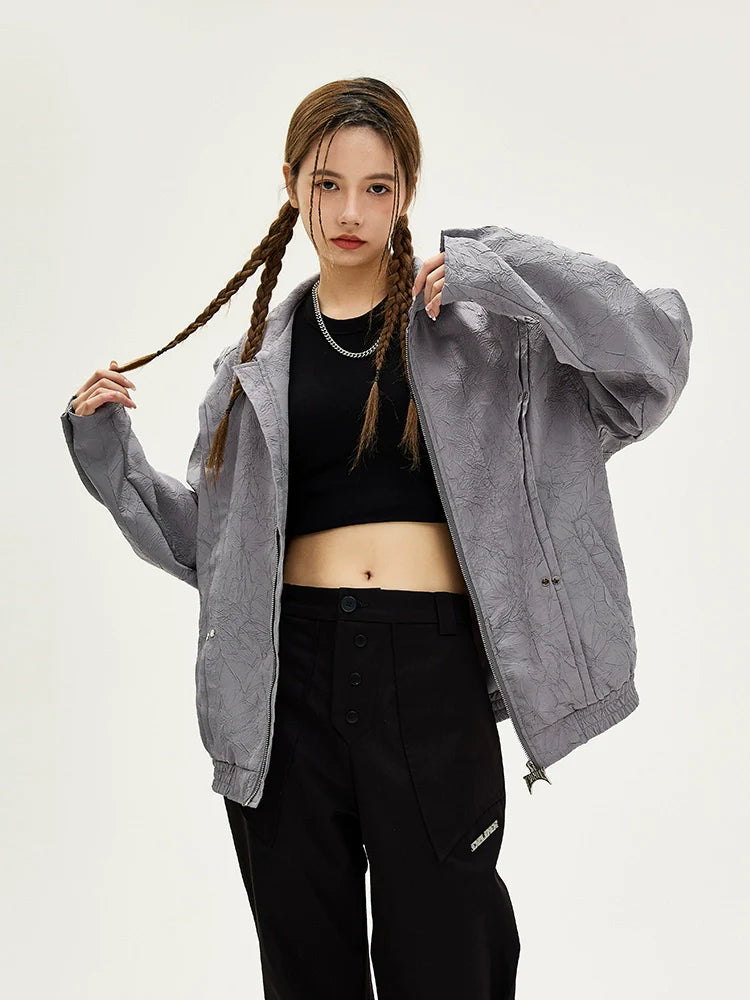 궈차오 아메리칸 레트로 클린핏 재킷 (남녀 공용), 트렌디한 브랜드 레이지 시크 코트 