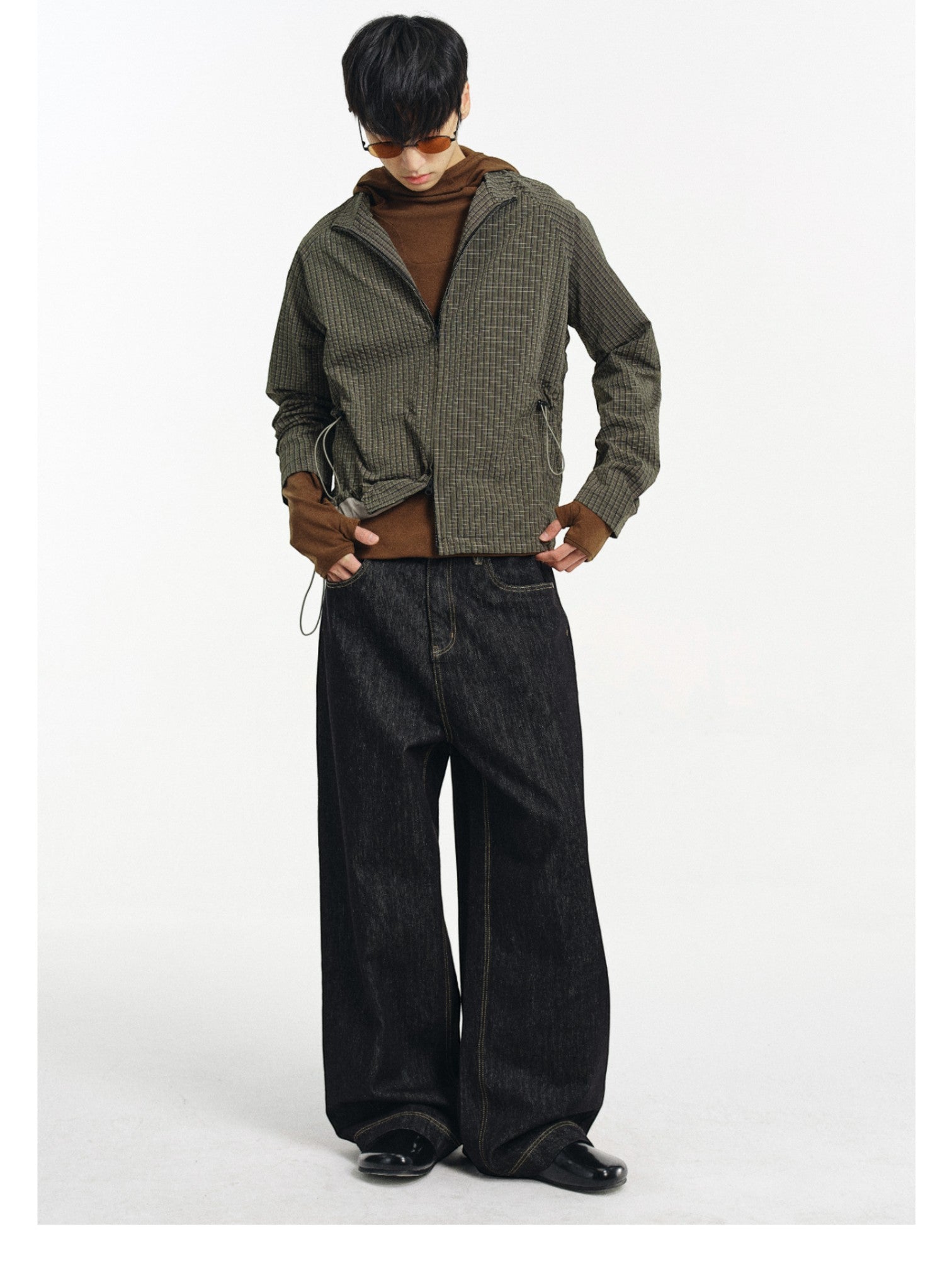 [DIMC] MESH TEXTURE HOODED JACKET st5021