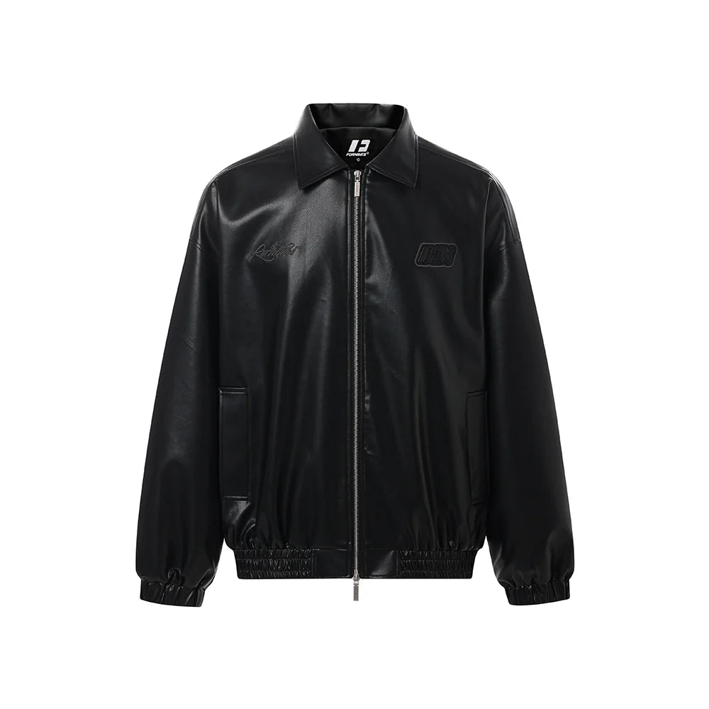 American cleanfit embossed double zipper biker jacket SIN0989