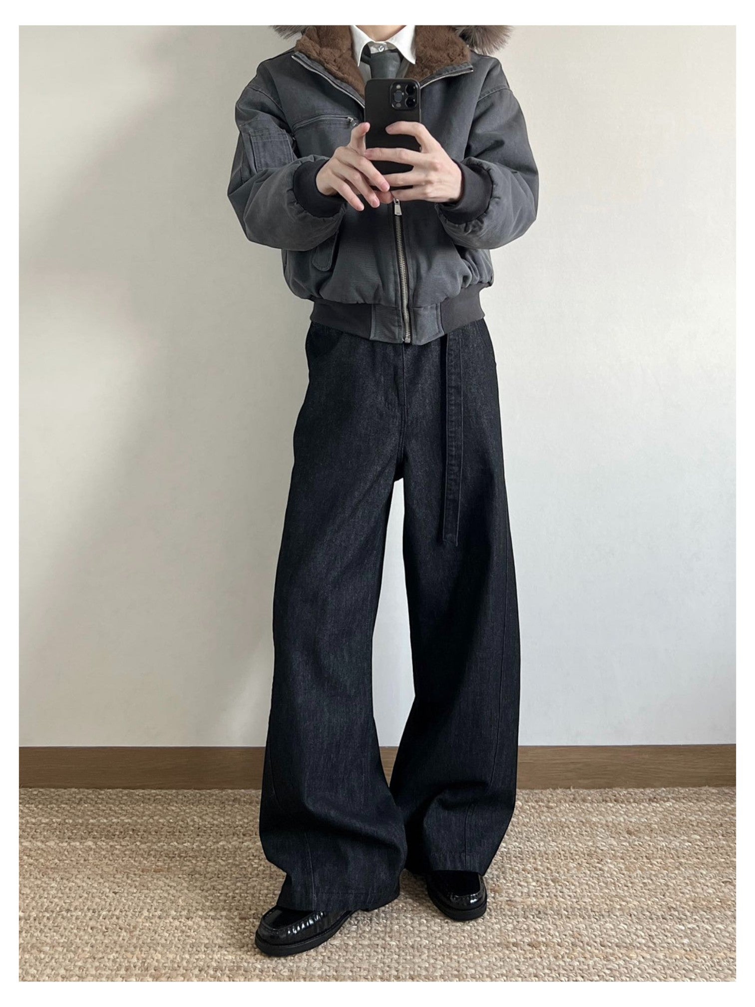 [SINONOME] DRAWSTRING A-CUT HEAVY JEANS st5021