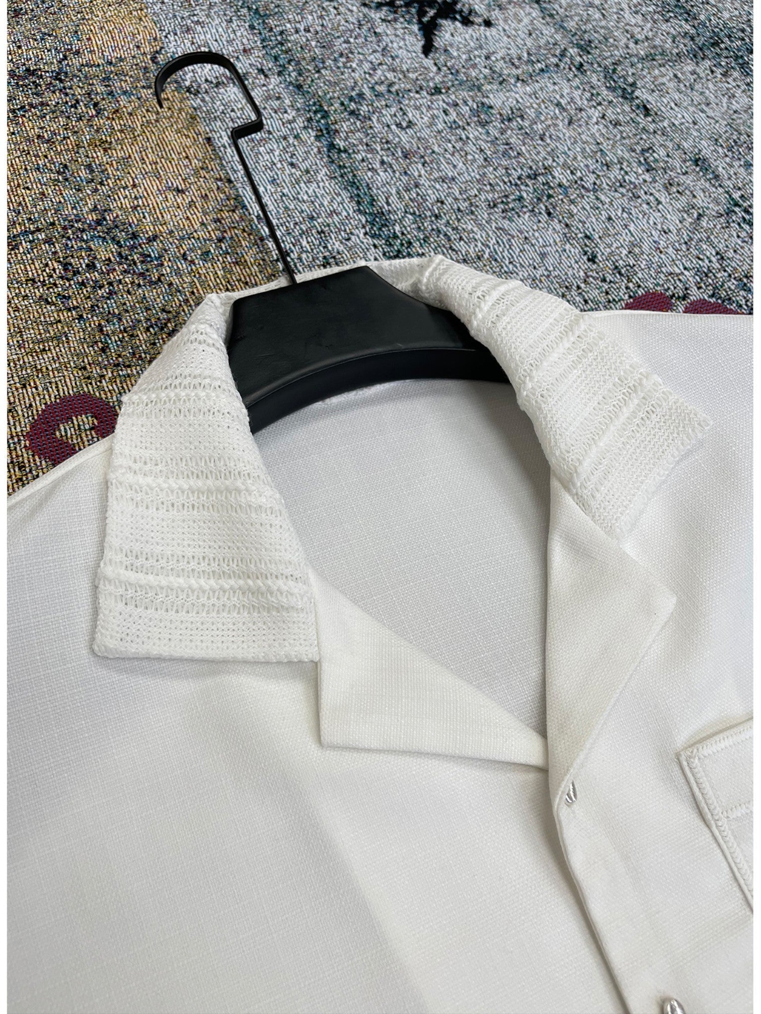 [FDM] WAVE TEXTURE RELAXED CUBAN COLLAR shirt st5023