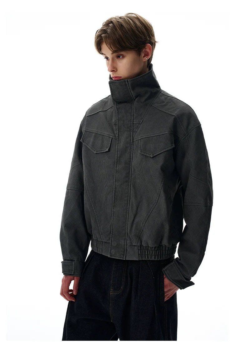 Vintage cleanfit deconstructed cut turtleneck jacket SIN0966