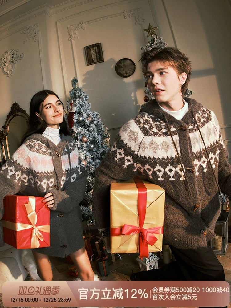 Christmas sweater couple hooded jacket SIN0997