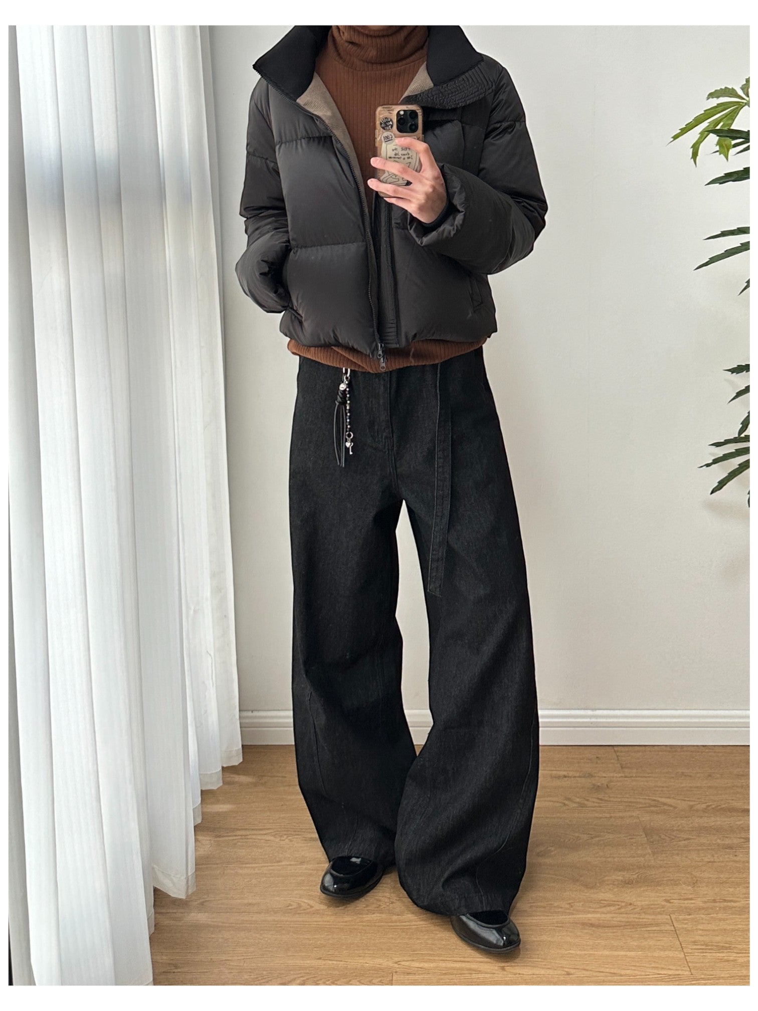 [SINONOME] DRAWSTRING A-CUT HEAVY JEANS st5021