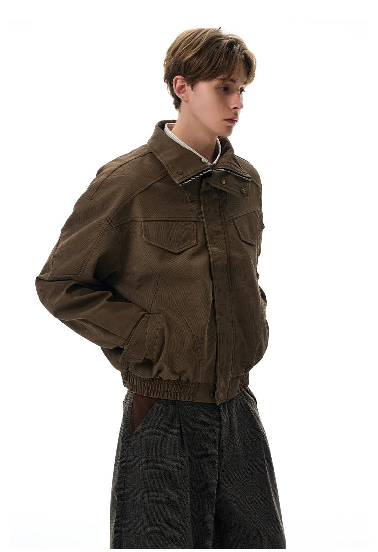 Vintage cleanfit deconstructed cut turtleneck jacket SIN0966