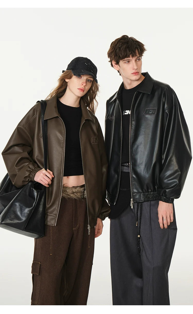 American cleanfit embossed double zipper biker jacket SIN0989