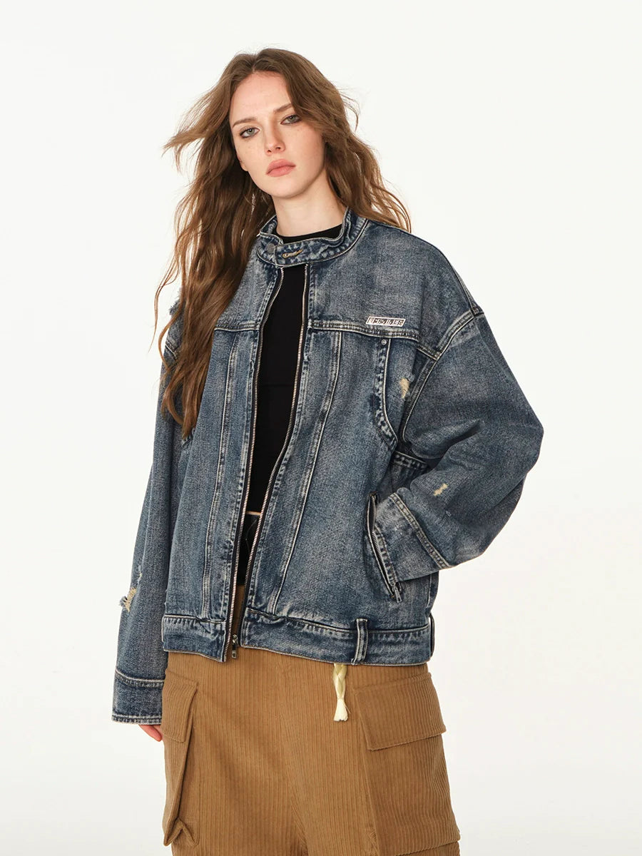 American high street cleanfit flip-flop denim jacket SIN0990