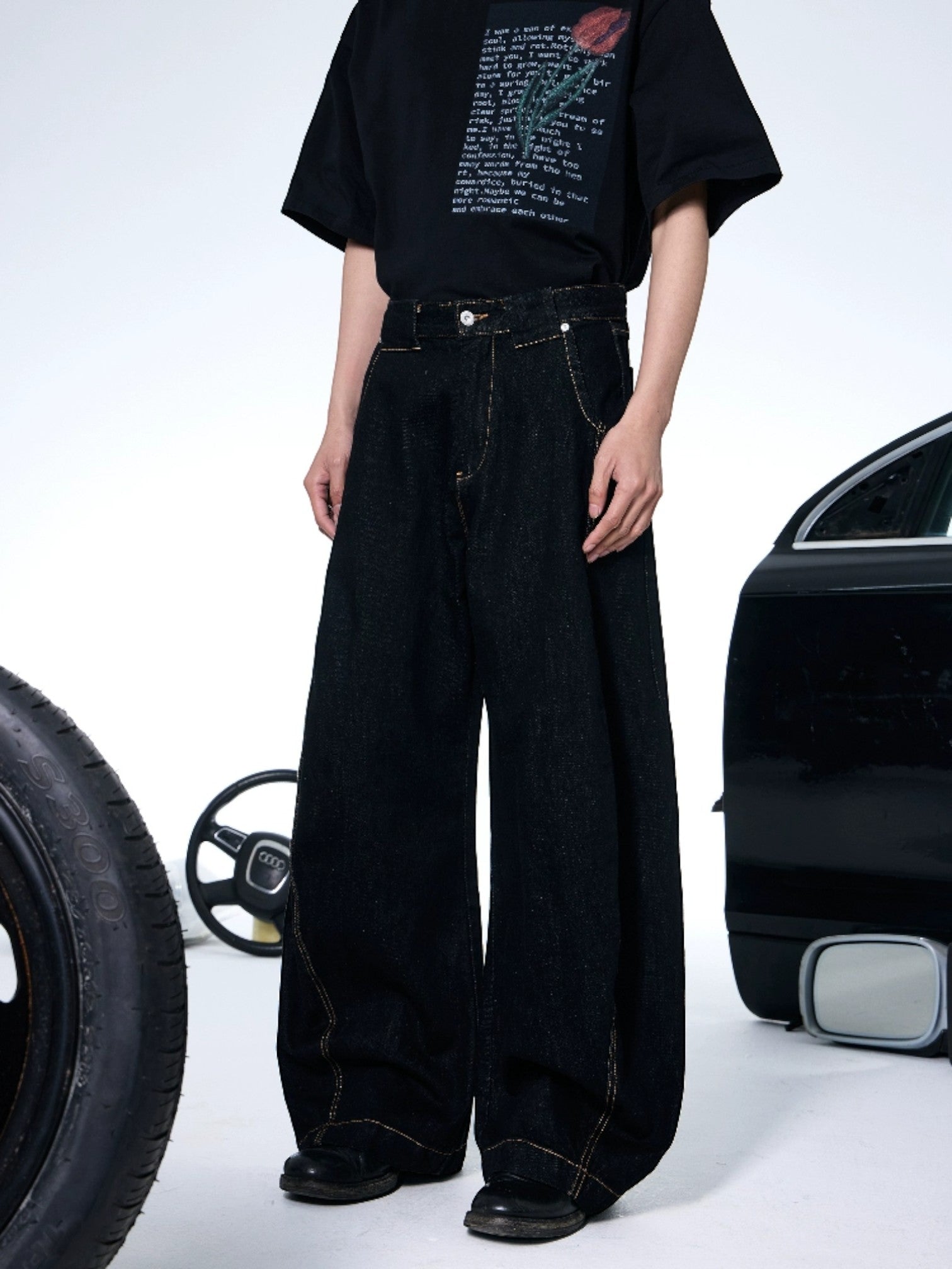 [ROGIC] 배기 트위스트 컷 팬츠 st5028