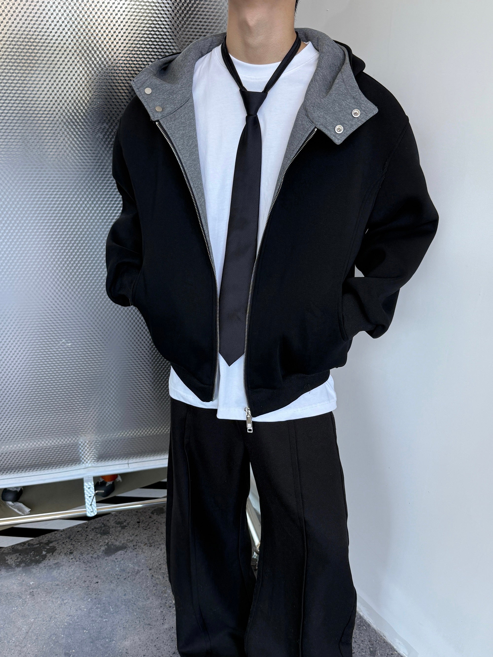 [플랫룸] 더블 지퍼 후드 재킷 st2069