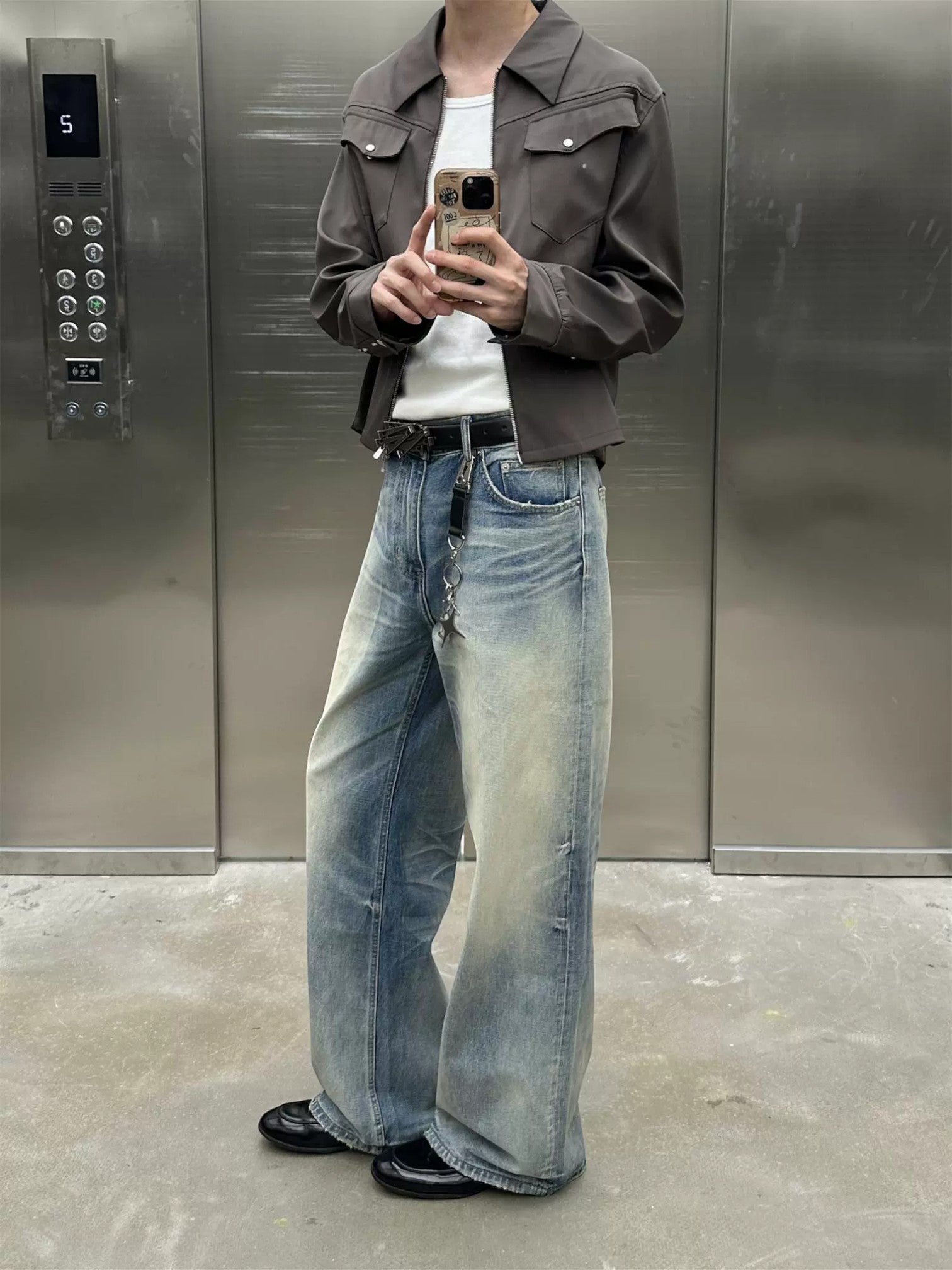 [TBR] WASHED A-CUT JEANS st5026