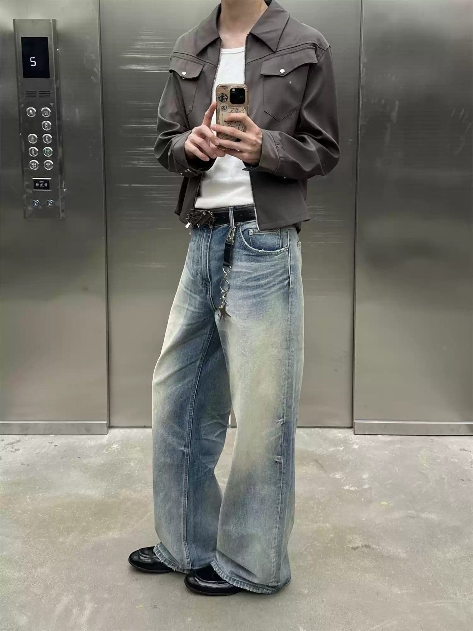 [TBR] WASHED A-CUT JEANS st5026