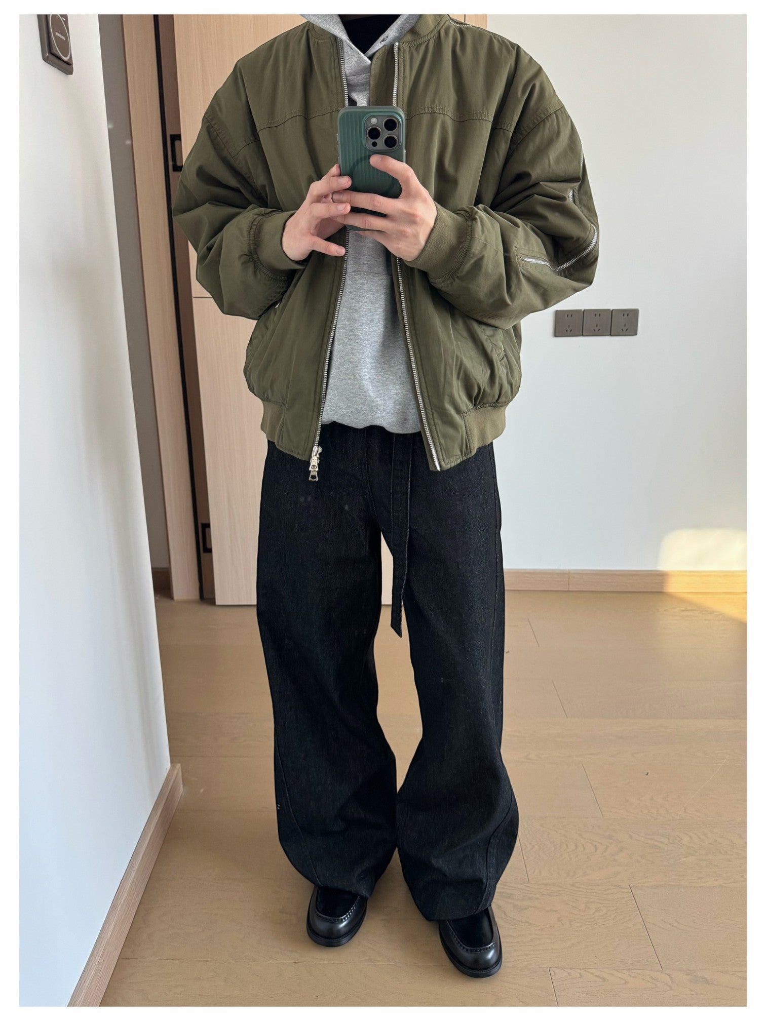 [SINONOME] DRAWSTRING A-CUT HEAVY JEANS st5021