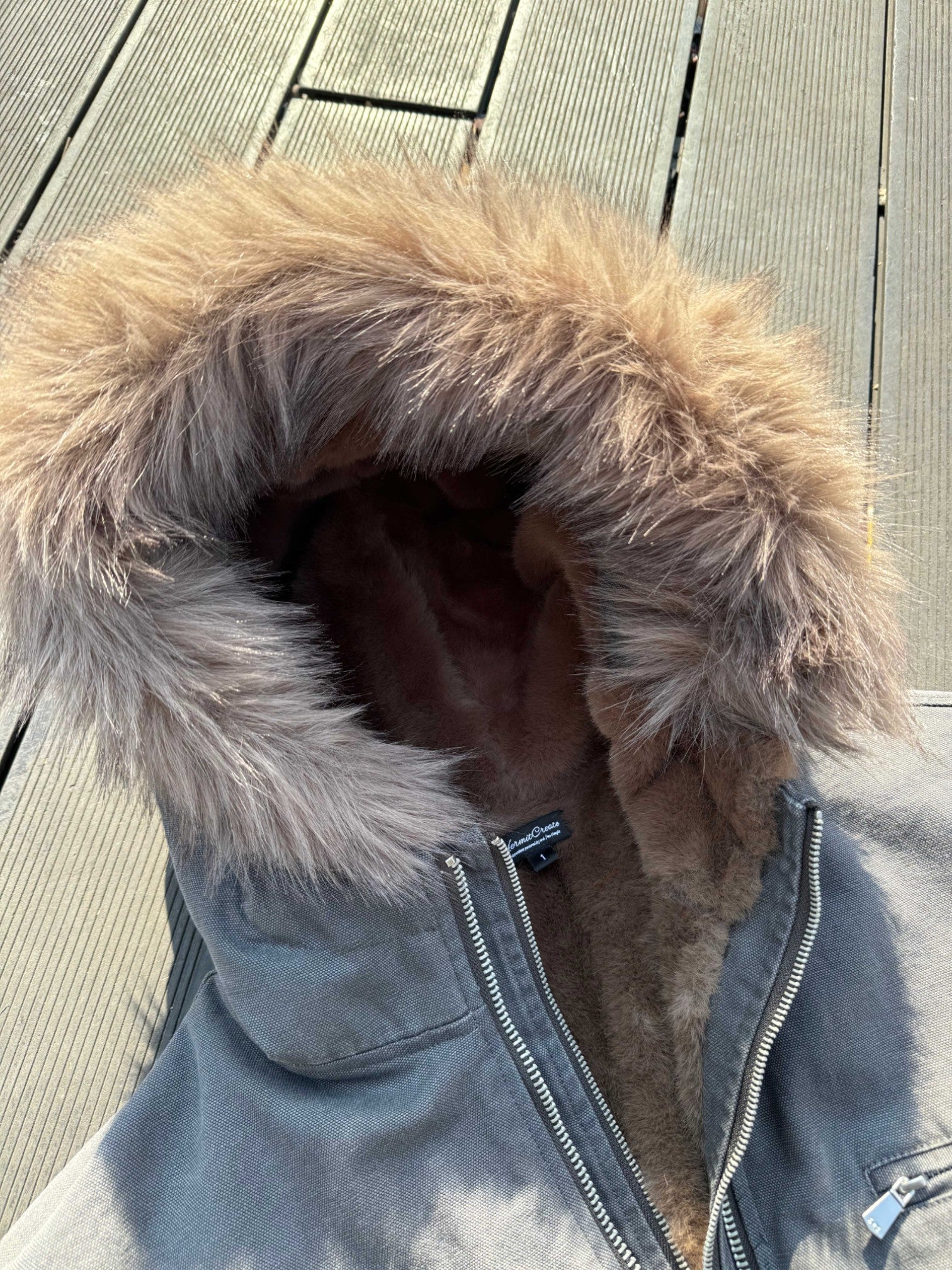 [Hermit] MULTI-ZIP FUR TRIM PADDED JACKET st5024