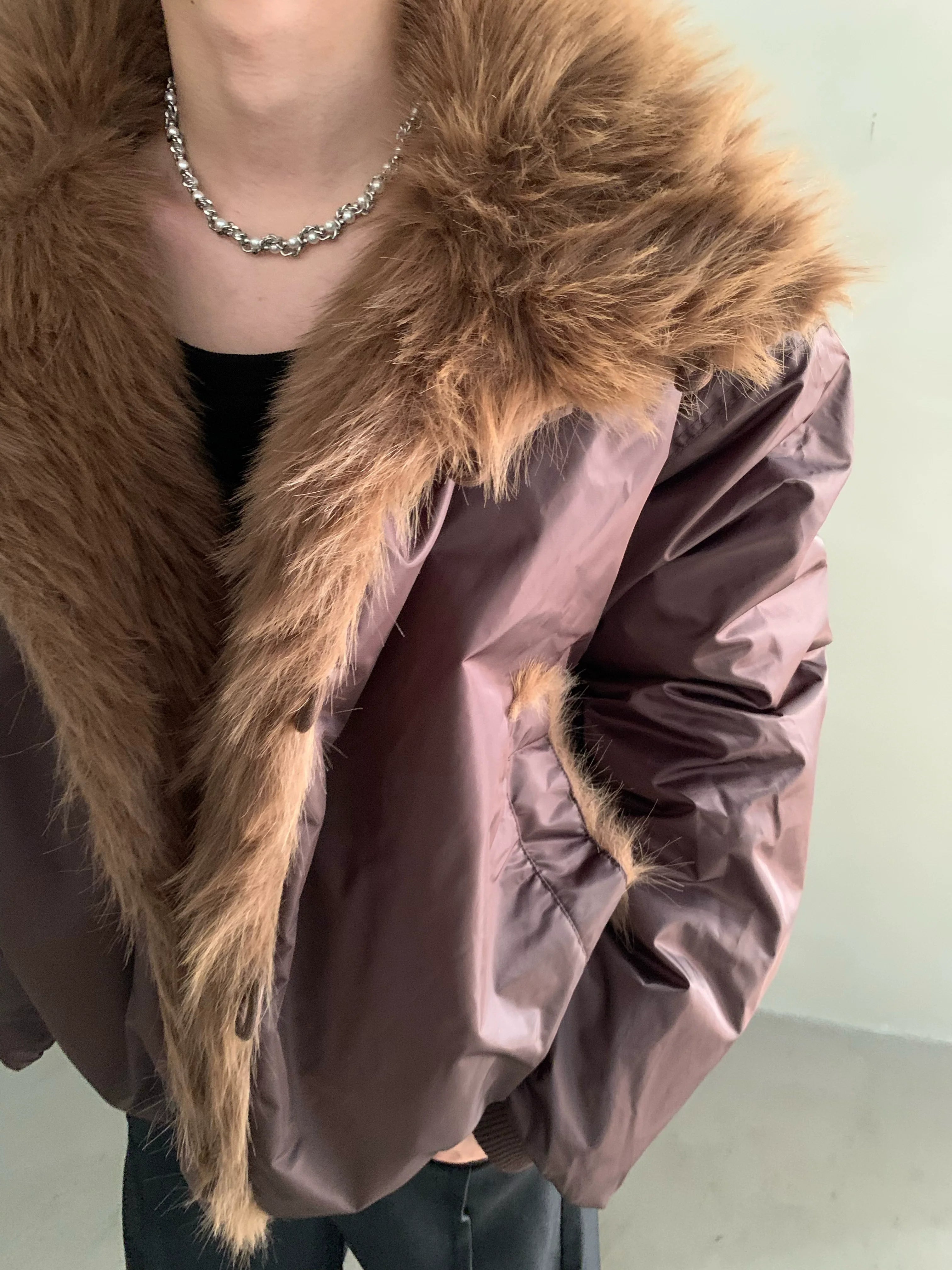 Noble mink hair seat mountain carving jacket men's winter piled thickened heavy fur collar cotton clothes tide