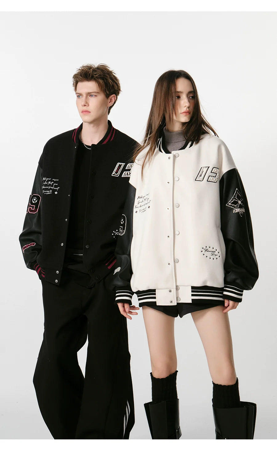 자수 장식 빈티지 야구 재킷 SIN0995 