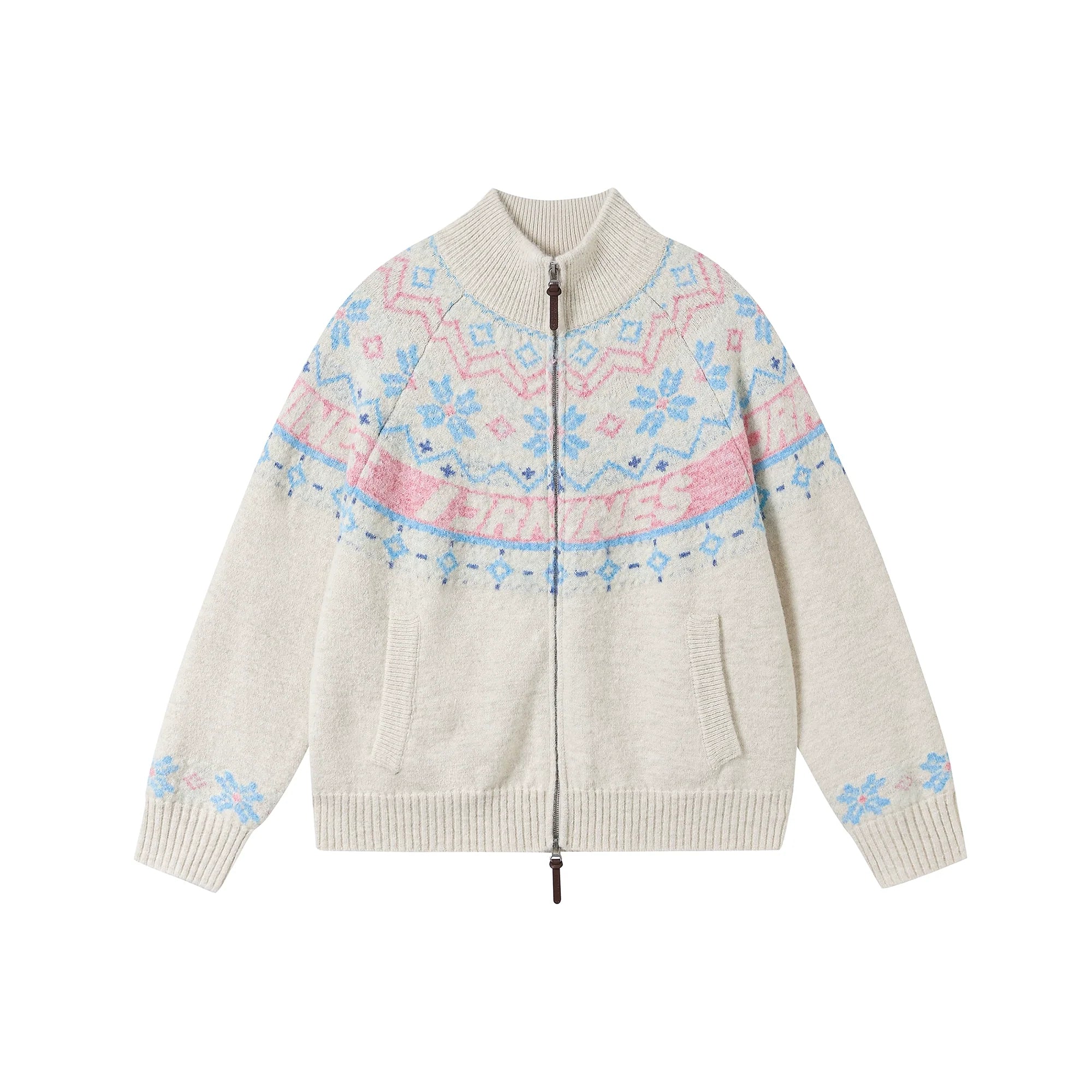 Double Zipper Knitted Sweater Cardigan Couple Sweater Jacket SIN0998