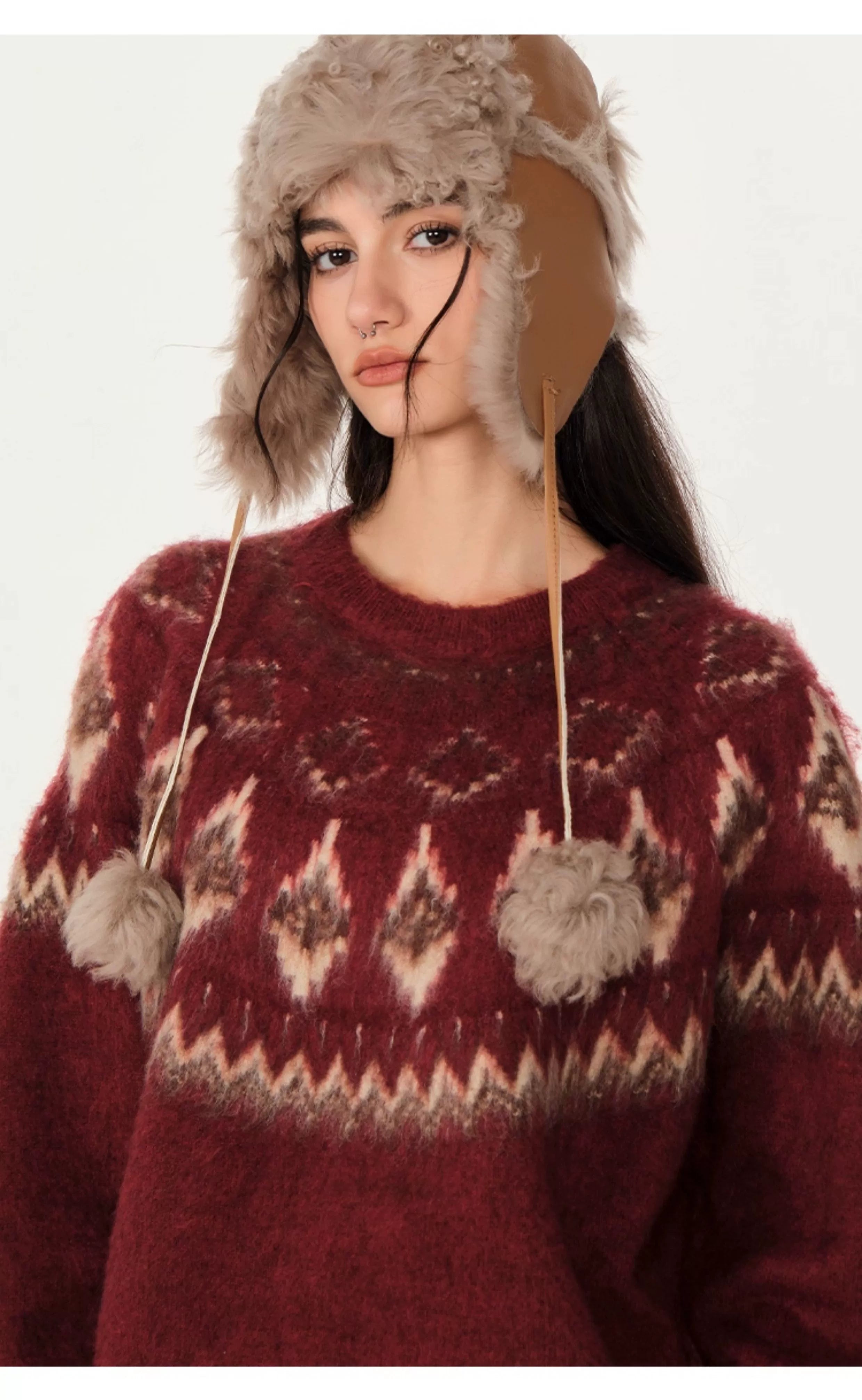 빈티지 자카드 스웨터 커플 스웨터 SIN0996 