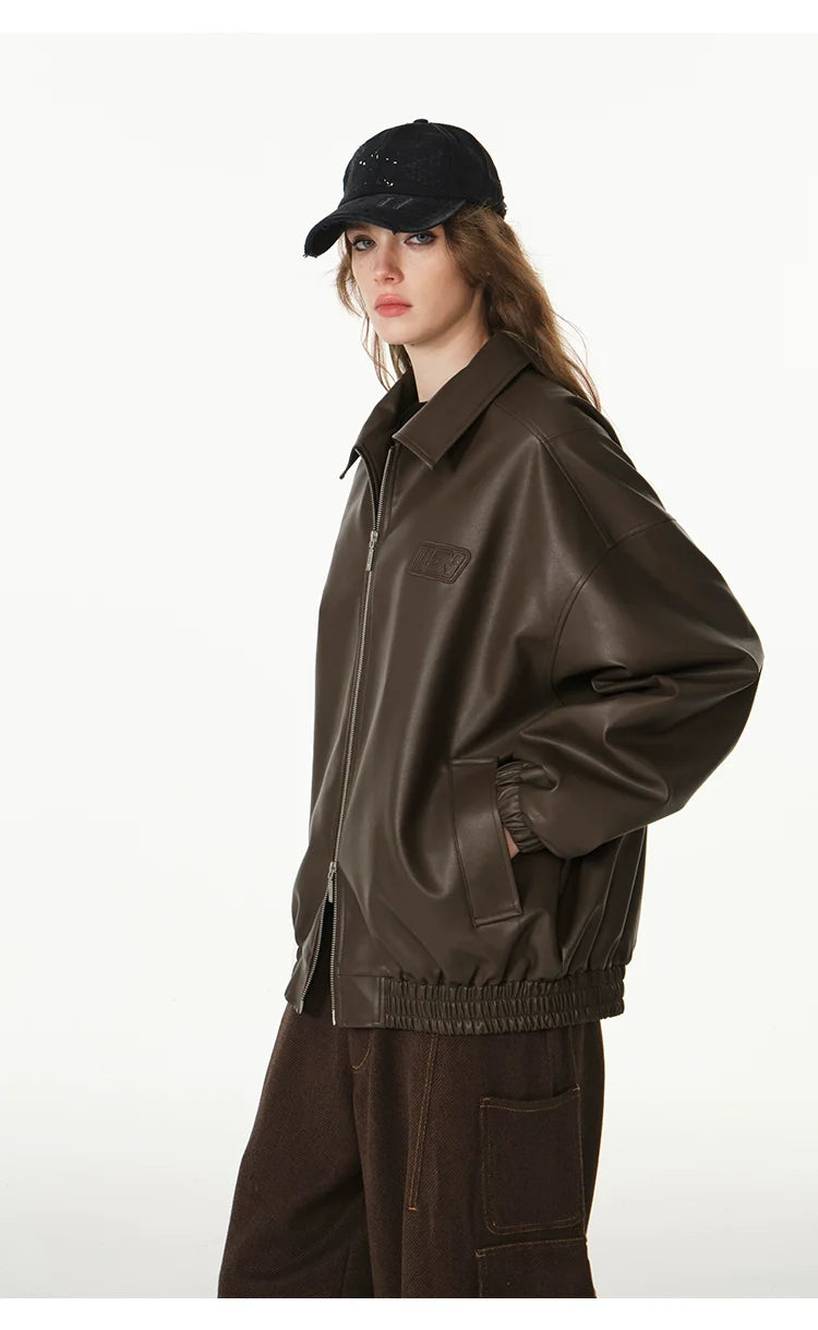 American cleanfit embossed double zipper biker jacket SIN0989