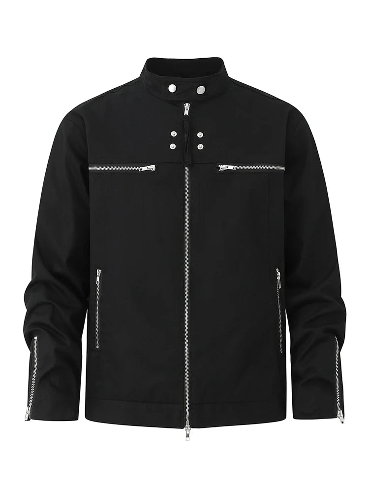 High-end short functional jacket men's spring loose stand-up collar jacket Korean trend ruffian handsome top