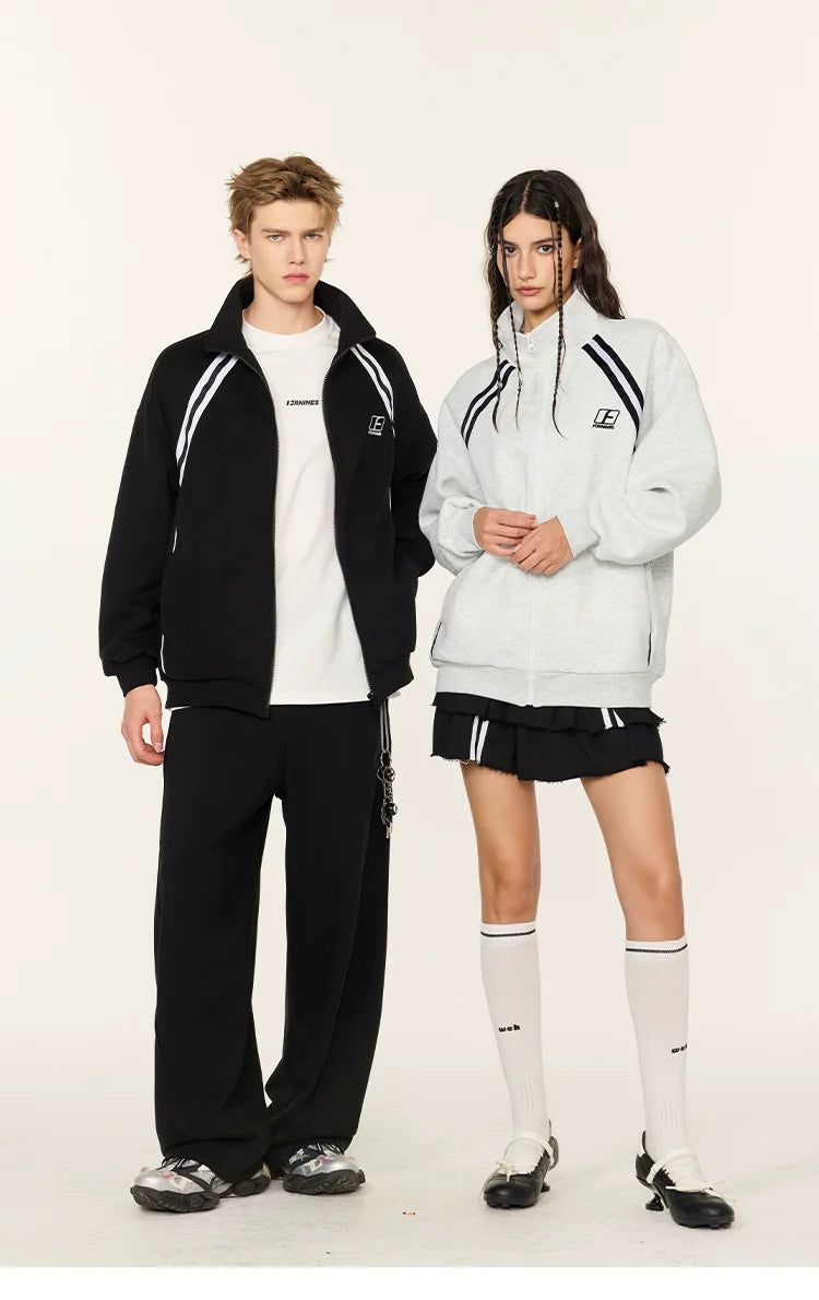 두꺼운 자수가 놓인 스웨터 캐주얼 재킷 SIN0986 