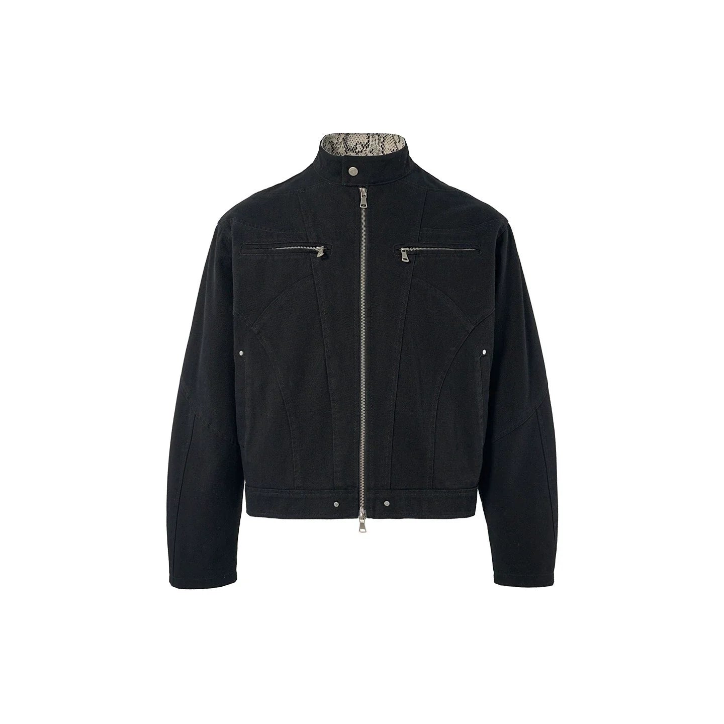 두꺼운 워싱 캔버스 소재의 2세대 해링턴 재킷, 남성용 시안핏 툴링 스탠드업 재킷 