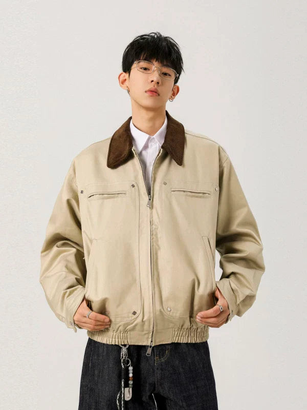 Lapel Vintage Jacket Washed Jacket White Jacket SIN0920