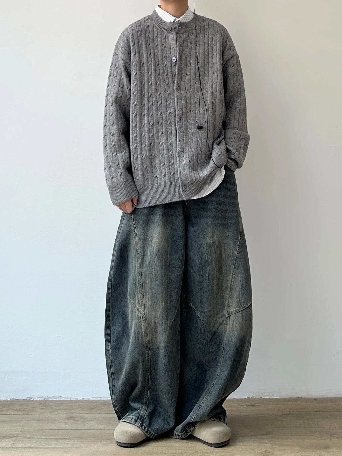 American retro scimitar pants wide-leg jeans SIN0919