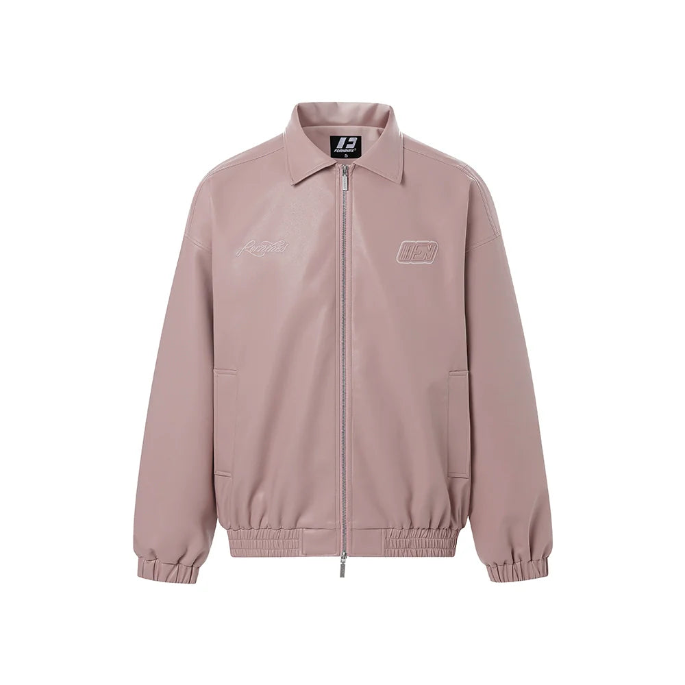 American cleanfit embossed double zipper biker jacket SIN0989