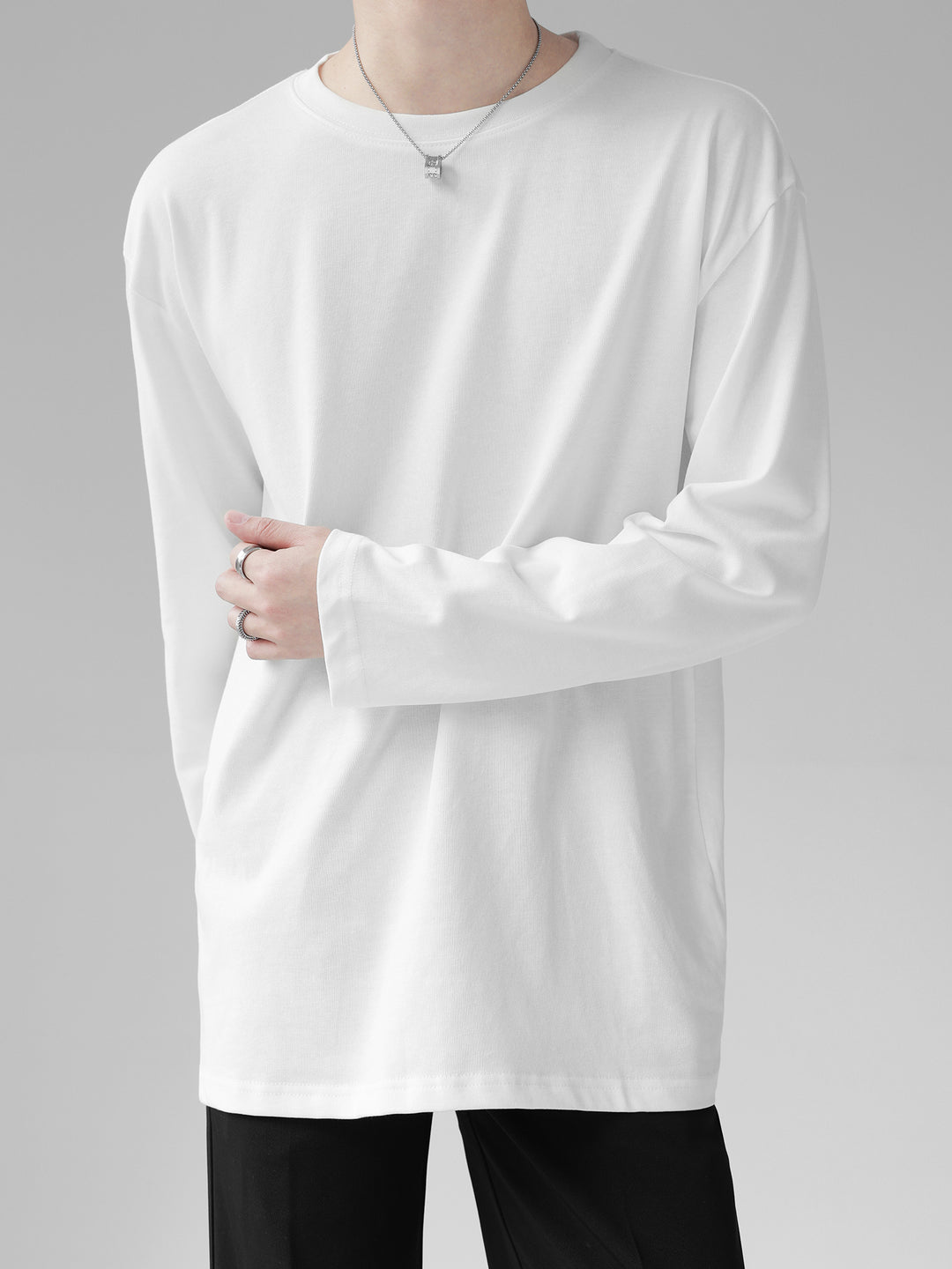 [HOHO] 자체 제작 고급 드레이프 솔리드 컬러 티셔츠 ST1750 