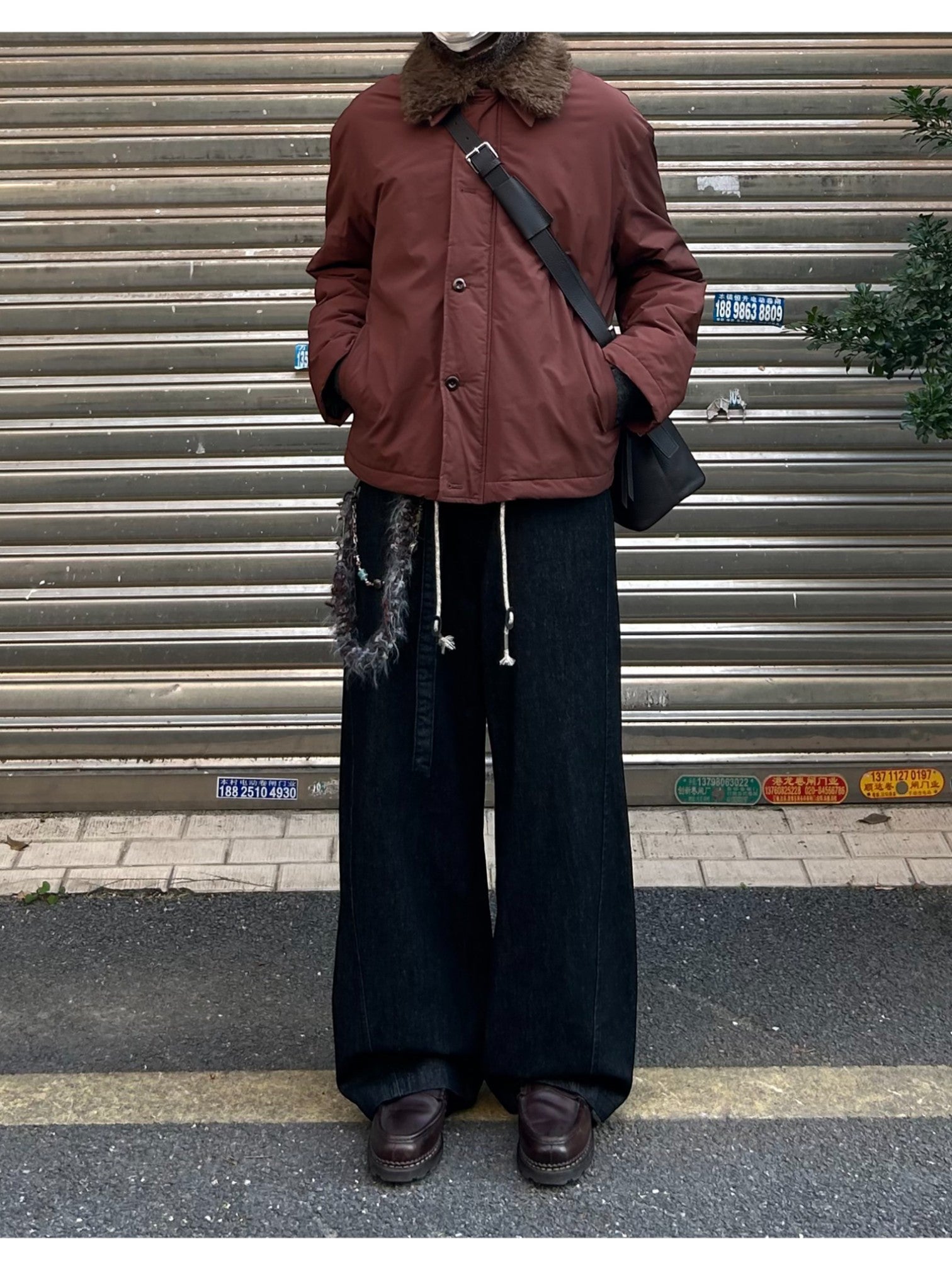 [SINONOME] DRAWSTRING A-CUT HEAVY JEANS st5021