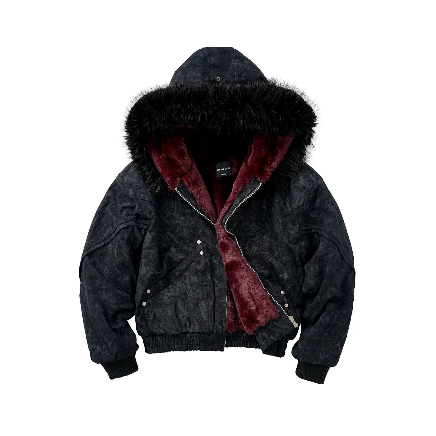Mountain carving fleece thickened coat men's and women's same marble canvas washed cotton jacket