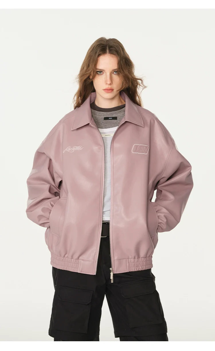 American cleanfit embossed double zipper biker jacket SIN0989