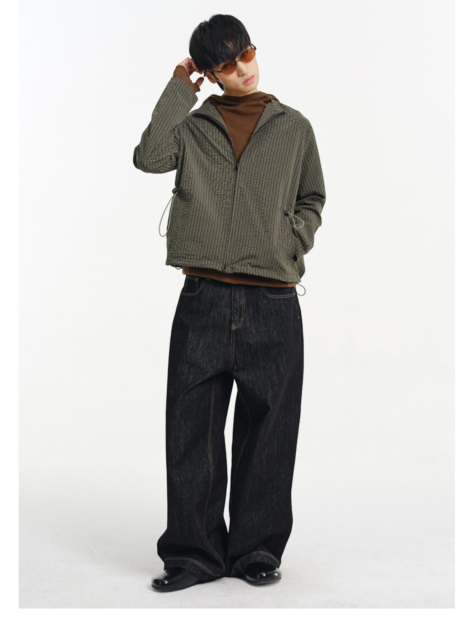 [DIMC] MESH TEXTURE HOODED JACKET st5021