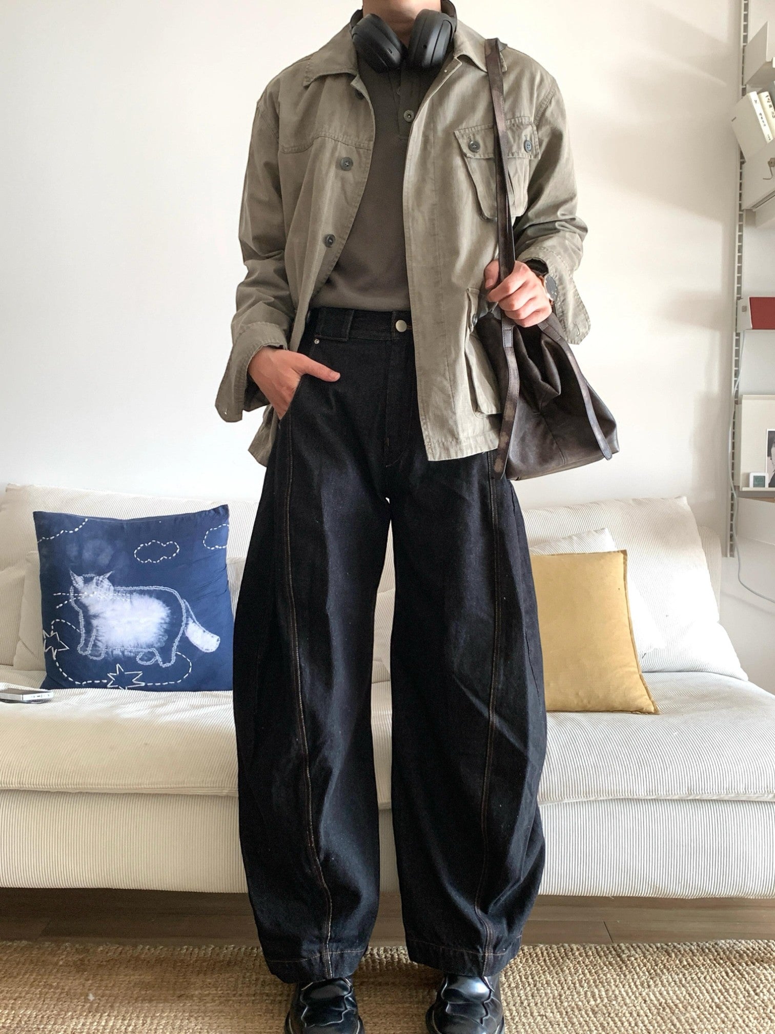 [ROGIC] 배기 트위스트 컷 팬츠 st5028