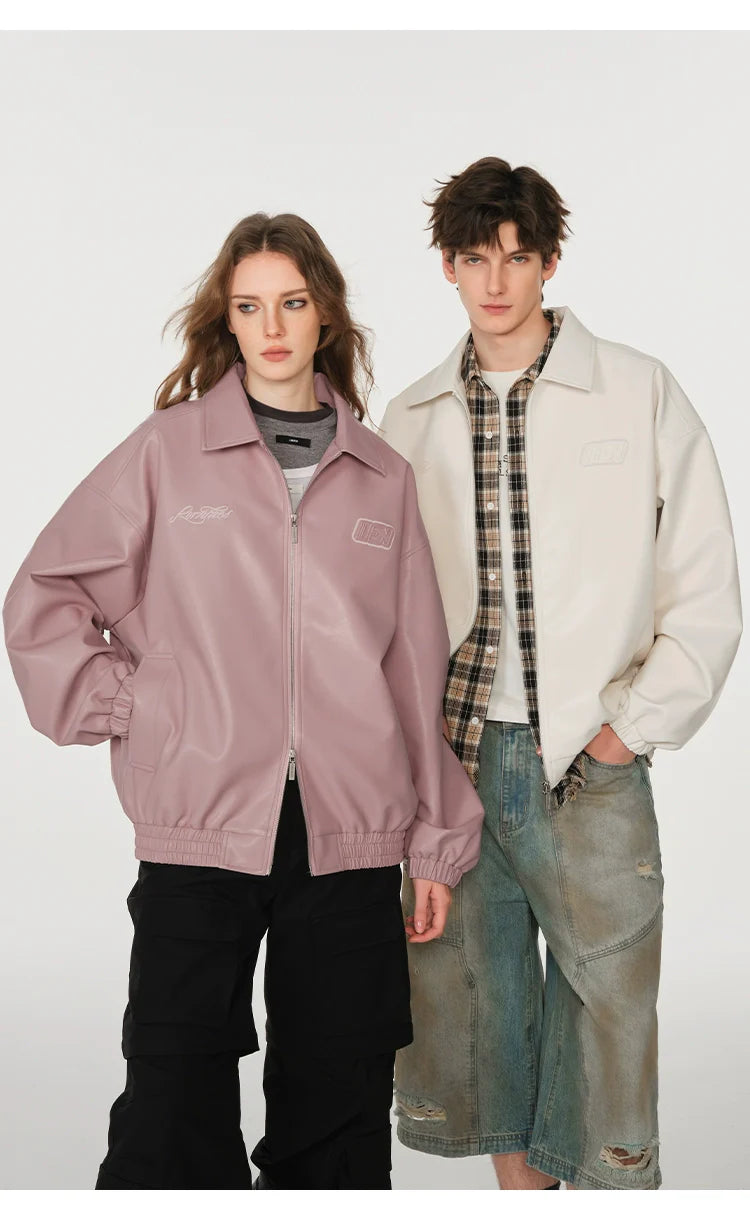 American cleanfit embossed double zipper biker jacket SIN0989