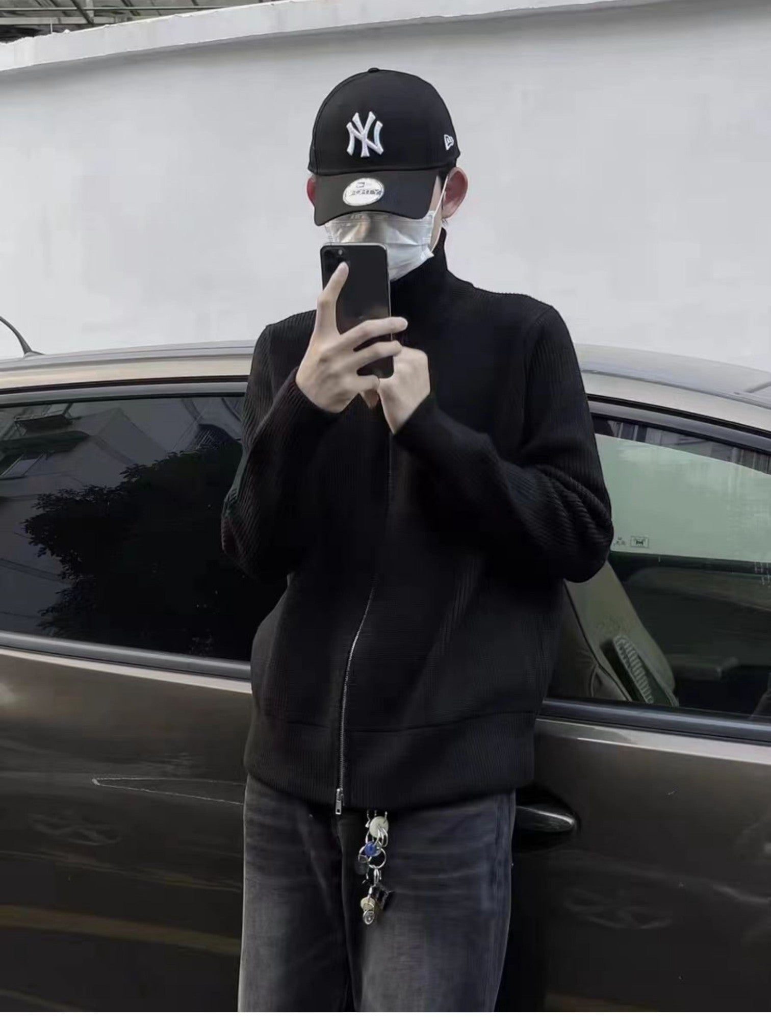 [WXB] 한국산 골지 지퍼업 하이칼라 셔츠 st4010