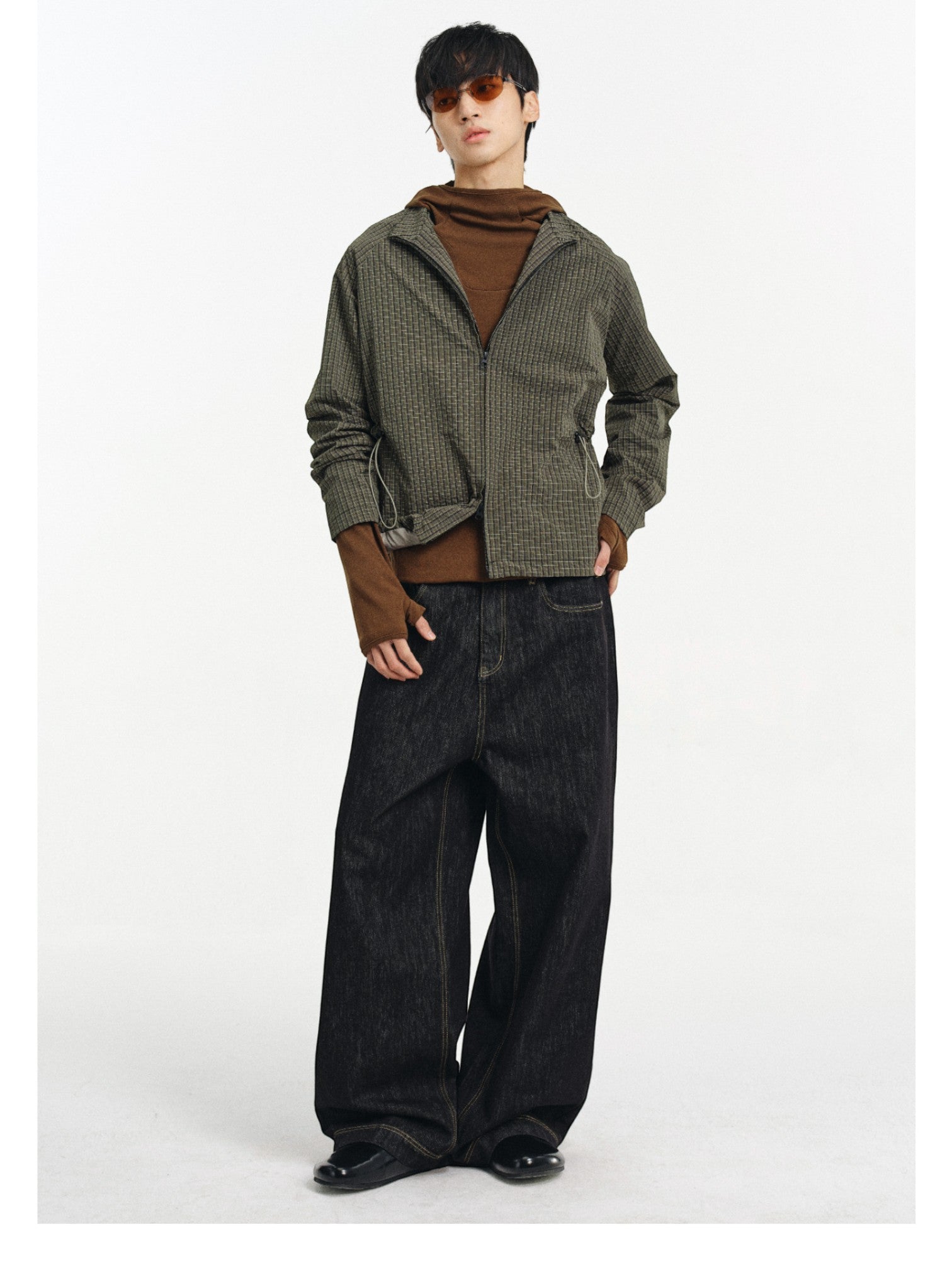 [DIMC] MESH TEXTURE HOODED JACKET st5021